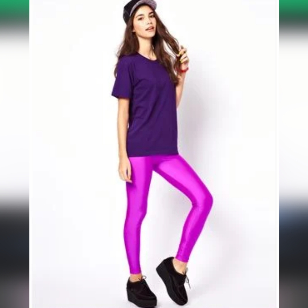 American Apparel metallic purple size small leggings y2k
